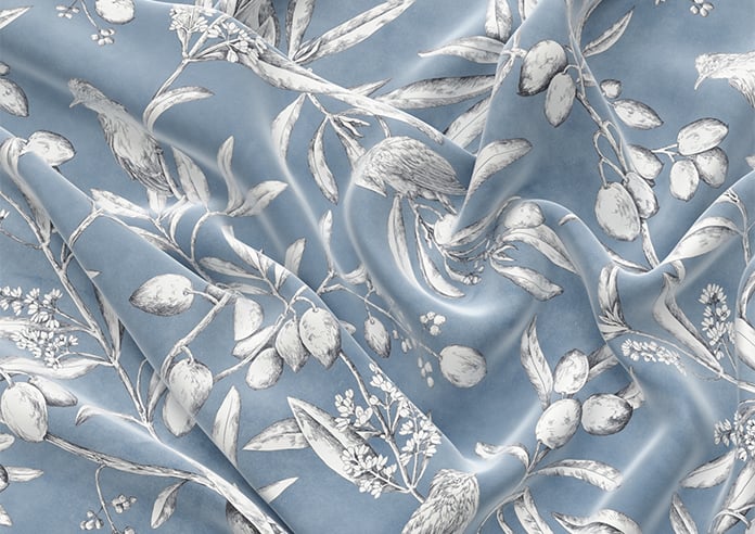 Aviary Velvet, Denim - Motorised Roman Blind - Image 4